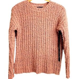Olivia Sky Womens Dusty Rose Popcorn‎ Ribbed Knit Crew Neck Sweater MS456 Size S